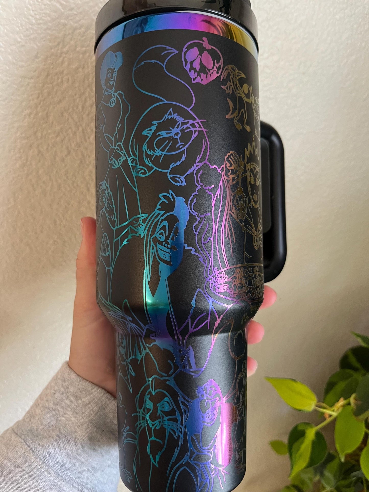 40oz Villain Engraved Tumbler with Handle & Straw, Gift For Her, Personalized Gifts, Bridesmaid Tumbler, 40 oz tumbler cup